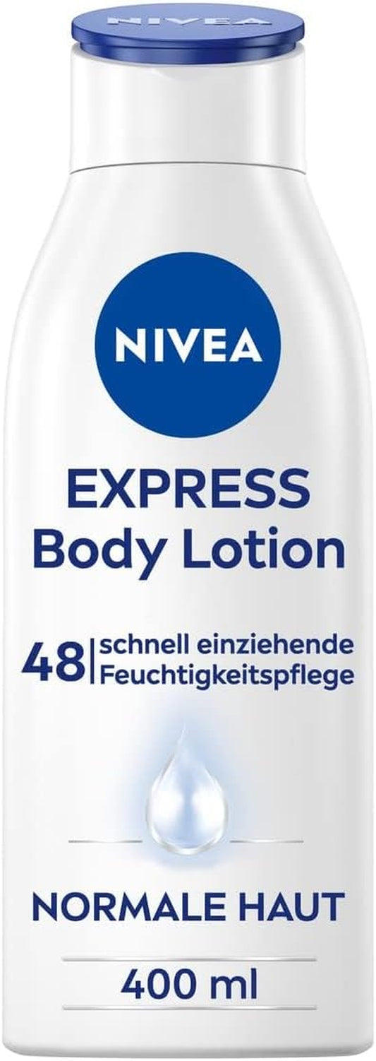 Express Body Lotion (400 Ml), Extra Fast Absorbing Body Lotion 3 in 1 Formula: 48H Care, Smoothness and Naturally Beautiful Skin